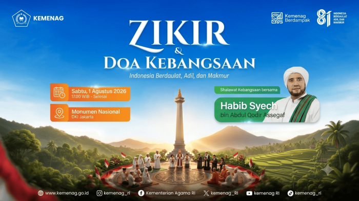 Refleksi 81 Tahun Indonesia: Menundukkan Hati dan Menggetarkan Doa Bersama Habib Syech di Monas