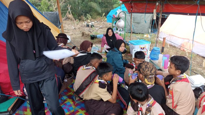 Kebersamaan Siswa MTsN 2 Bungo di Jambore Cadika