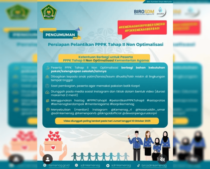 PPPK Tahap II Siap Menindaklanjuti Instruksi Kemenag untuk Berbagi Bersama