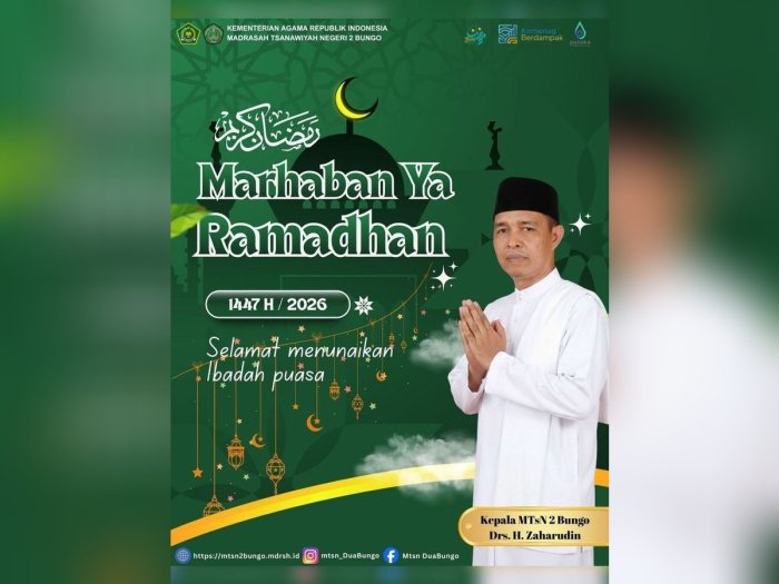 Sambut Ramadan 1447 H, Kepala MTsN 2 Bungo Sampaikan Ucapan Selamat Menunaikan Ibadah Puasa Sambut Ramadan 1447 H, Kepala MTsN 2 Bungo Sampaikan Ucapan Selamat Menunaikan Ibadah Puasa