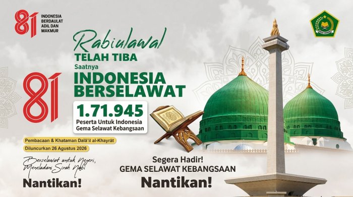Rabiulawal Tiba, Indonesia Berselawat Gaungkan Gema Selawat Kebangsaan Targetkan Jutaan Peserta