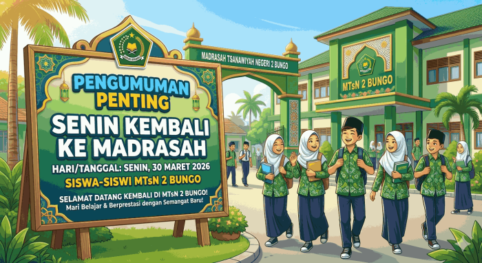 MTsN 2 Bungo Siap Sambut Siswa Kembali ke Madrasah pada 30 Maret
