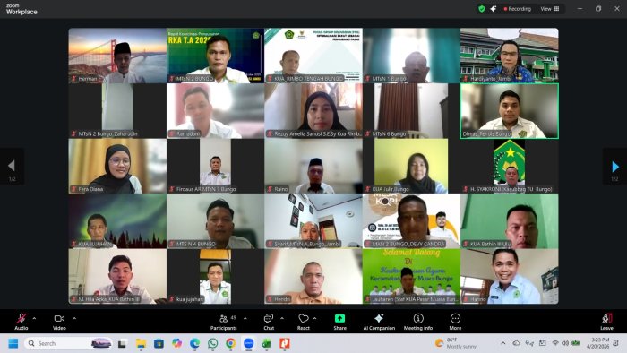 Tindak Lanjuti Perjanjian Kinerja 2026, Perwakilan MTsN 2 Bungo Hadiri Zoom Meeting Penyelarasan Perkin Terbaru