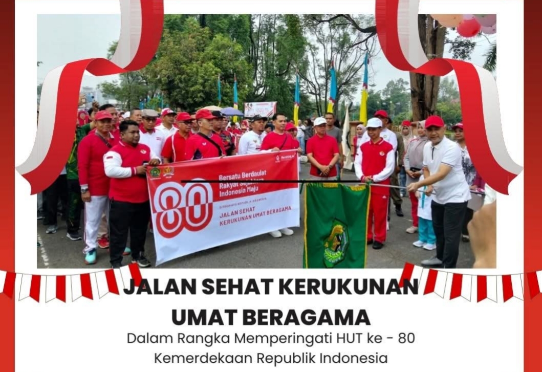 SEMARAK PAWAI KERUKUNAN UMAT BERAGAMA WARNAI PERINGATAN HUT RI KE-80DI KABUPATEN BUNGO 