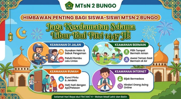 MTsN 2 Bungo Terbitkan Imbauan Keselamatan Jelang Libur Idul Fitri 1447 H