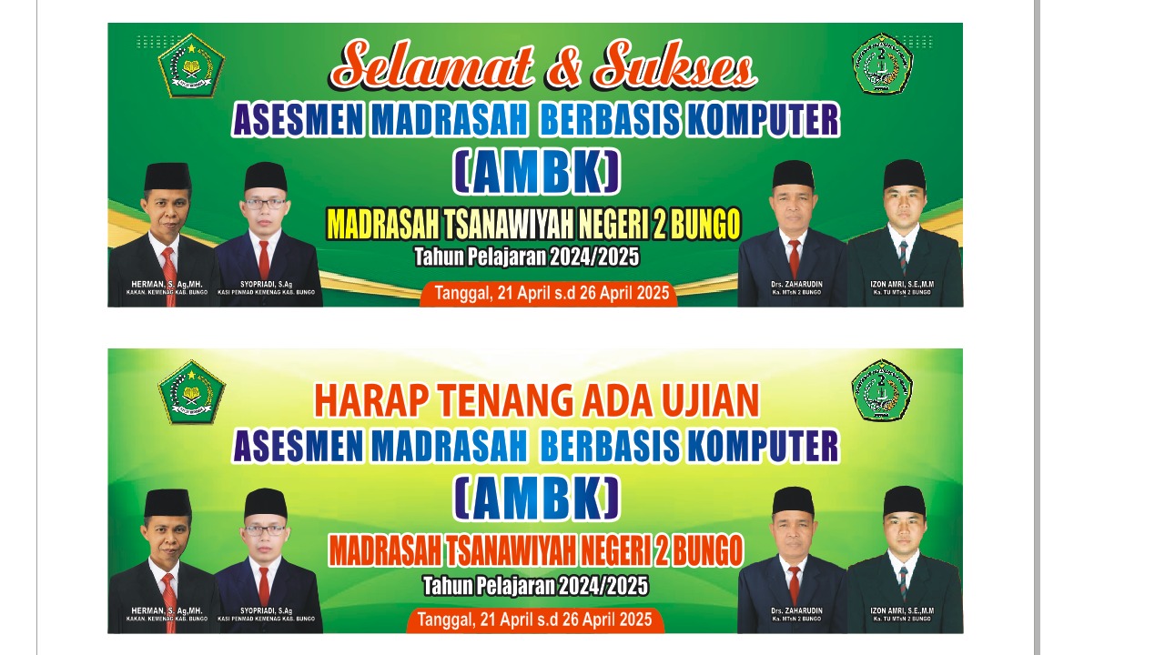  **PEMBUKAAN ASESMEN MADRASAH BERBASIS KOMPUTER (AMBK) DI MTsN 2 BUNGO BERJALAN DENGAN LANCAR 