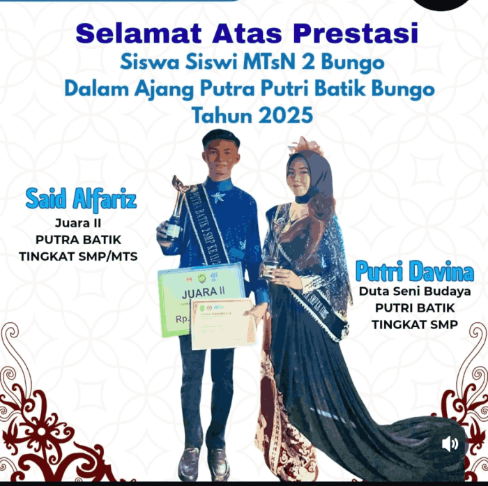 Lagi dan Lagi, MTsN 2 Bungo Berhasil Membawa Pulang Piala Duta Batik Bungo 2025