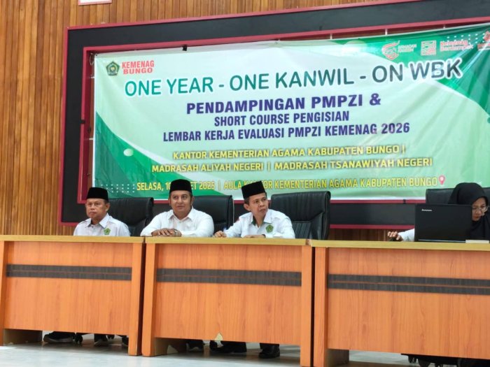 Akselerasi Pembangunan Zona Integritas, Kemenag Bungo Gelar Pendampingan dan Short Course Pengisian LKE ZI 2026