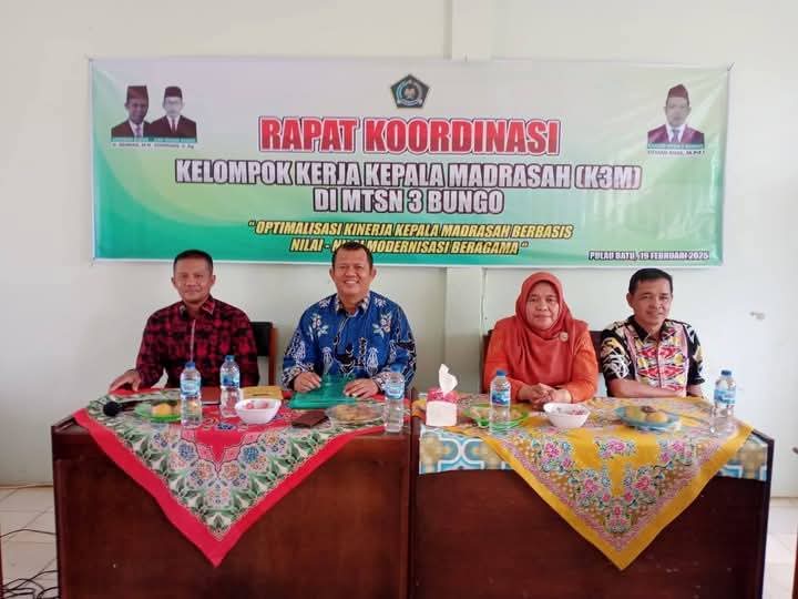 KEPALA MTsN 2 BUNGO IKUTI RAPAT KOORDINASI KEGIATAN KELOMPOK KERJA KEPALA MADRASAH (K3M)