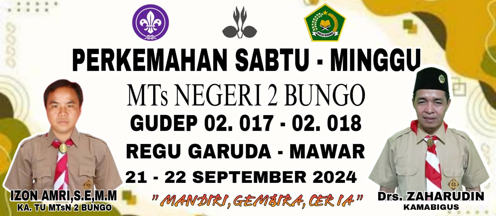 MTsN 2 BUNGO MENGGELARKAN PERKEMAHAN SABTU -MINGGU 