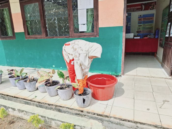 Guru MTsN 2 Bungo Tunjukkan Kepedulian Lingkungan Sekolah