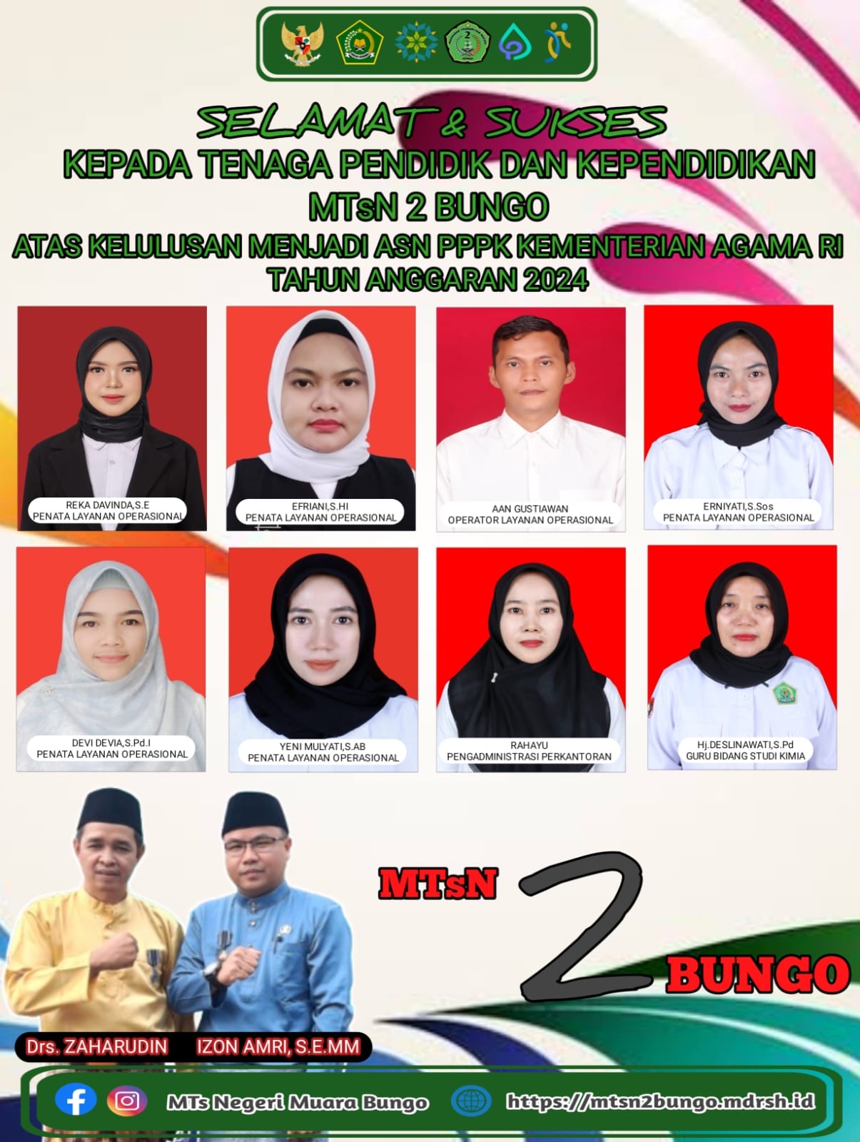 SELAMAT DAN SUKSES MTsN 2 BUNGO RAIH KELULUSAN CPPPK TAHAP 1 KEMENTERIAN AGAMA RI TAHUN 2024 