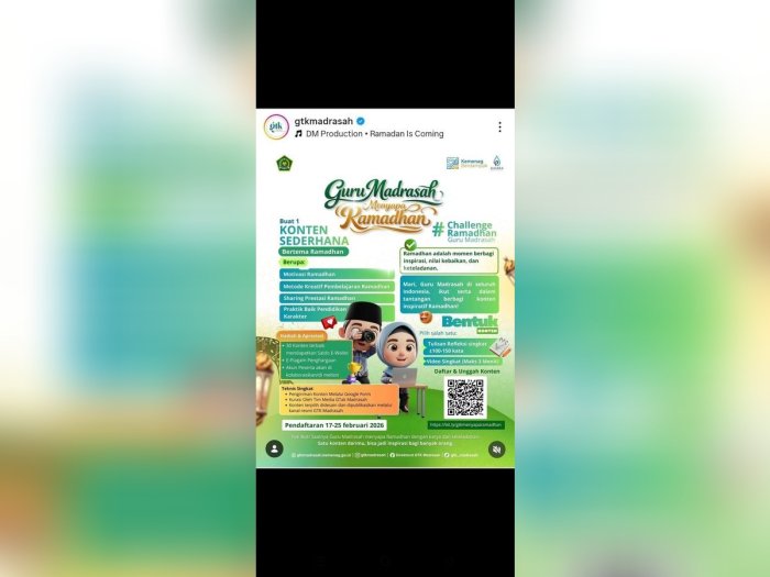 Sambut Bulan Suci, GTK Madrasah Gelar Challenge Guru Madrasah Menyapa Ramadhan
