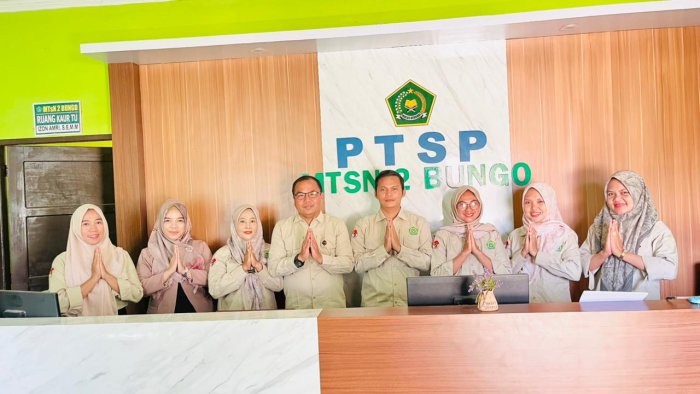 MTsN 2 Bungo Masuk Pilot Project Nasional Zona Integritas Menuju WBK dan WBBM, Wujudkan Pelayanan Terbaik melalui PTSP