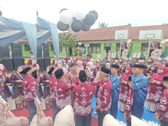 Gerimis Mengundang Haru, Pelepasan Balon Warnai Perpisahan Siswa Kelas IX MTsN 2 Bungo