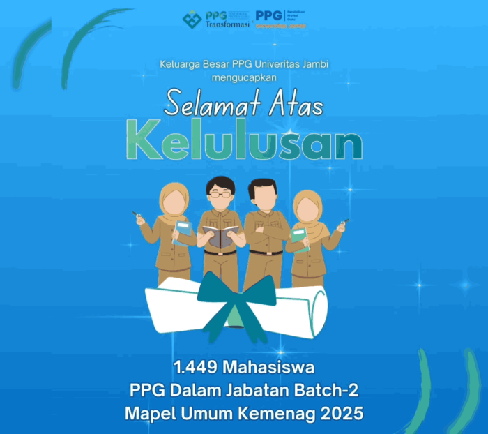 Guru MTsN 2 Bungo Lulus PPG Dalam Jabatan 2025