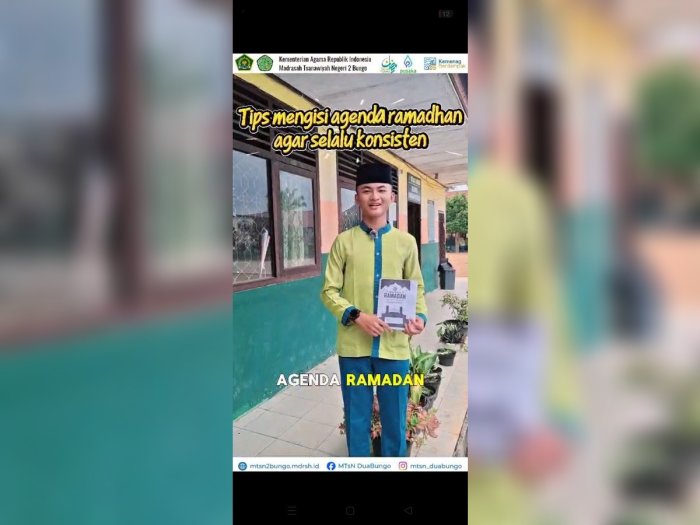 Inovatif Siswa MTsN 2 Bungo Bagikan Tips Konsisten Mengisi Agenda Ramadhan