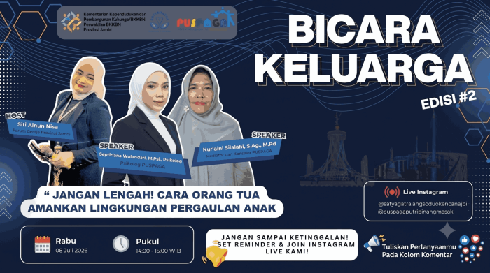 BKKBN Jambi Gelar Wicara Bicara Keluarga, Bahas Cara Orang Tua Jaga Pergaulan Anak